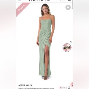 Azazie Kalea Dress in dusty sage